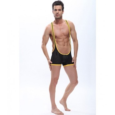 Boxer Negro y Amarillo con Tirantes
