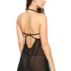 Babydoll Gasa & Encaje Negro Lady Genny