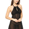 Babydoll Gasa & Encaje Negro Lady Genny