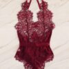 Body teddy halter con encaje floral