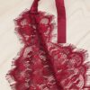 Body teddy halter con encaje floral