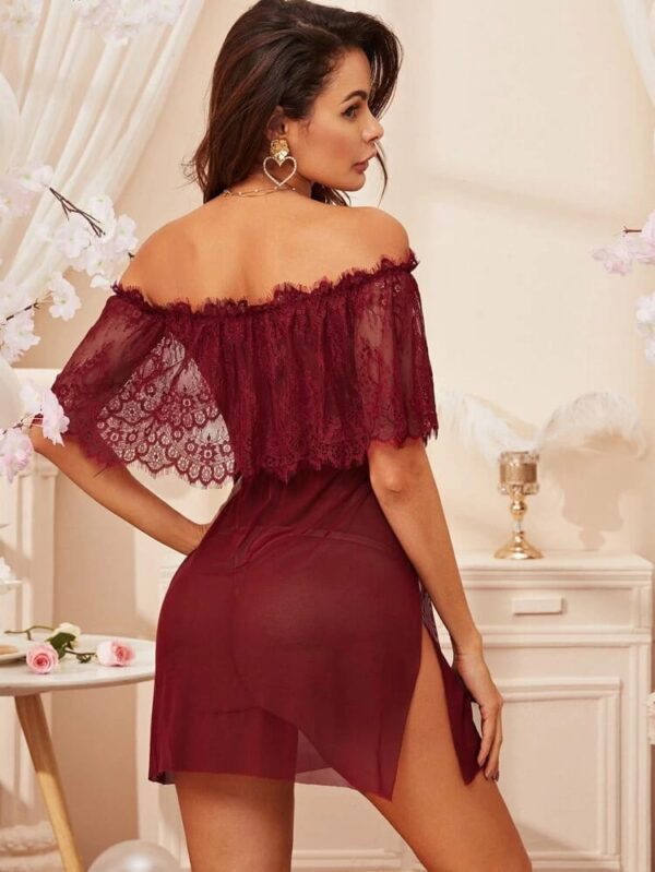 Vestido contraste encaje - Imagen 3